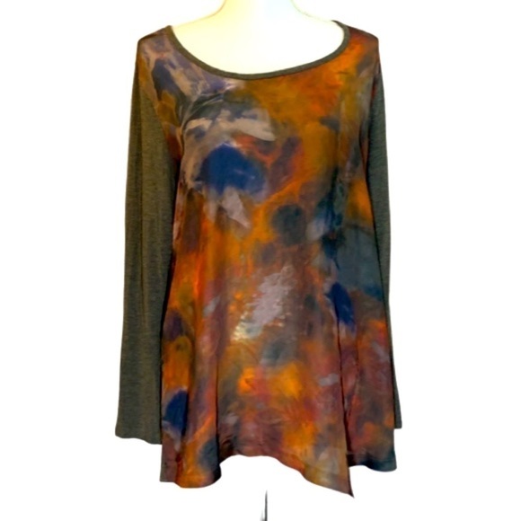 Soft Surroundings brown multimedia knit tunic, petite extra large, bohemian - Picture 1 of 7